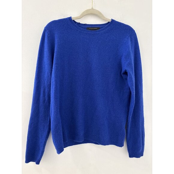 Tahari Women's Royal Blue Pure Luxe Cashmere Long Sleeve Sweater size Medium - Picture 1 of 3